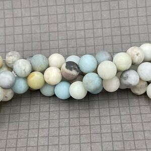 Matte Amazonite 8mm Smooth Round Strand Jewelry Making Supplies